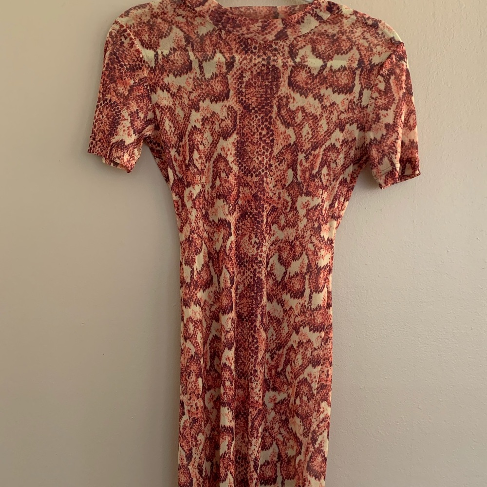 Urban Outfitters Snakeskin Mesh Mini Dress